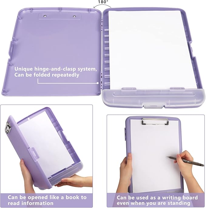 SFLHHDM Clipboard with Storage, Clip Boards 8.5x11, Plastic Clipboard with Pen - Image 6