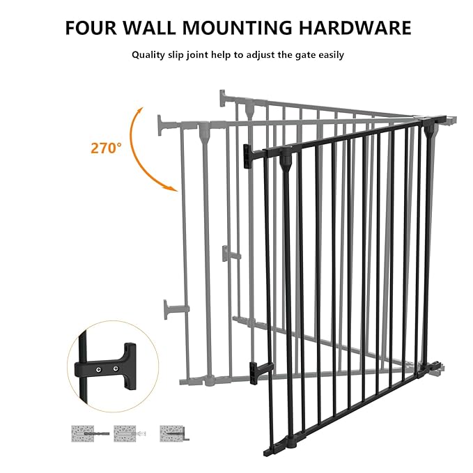 Bonnlo 188'' Wide Baby Gate Playpen 8 Panel Adjustable Play Yard Metal Dog Gate - Image 8