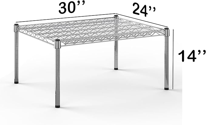 24''W x 30''L x 14''H Chrome Plated Wire Dunnage Rack | Off The Floor Storage - Image 3