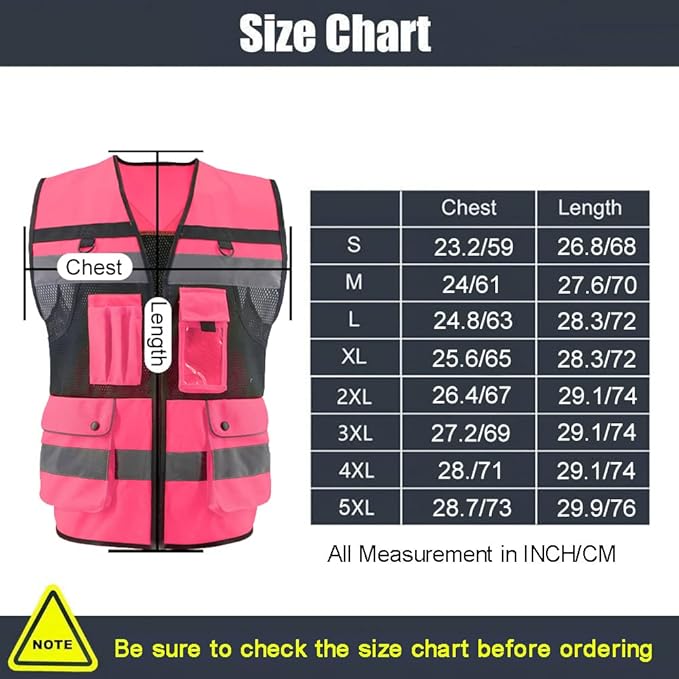 Safety Vest High Visibility Reflective Construction Vest - Image 6