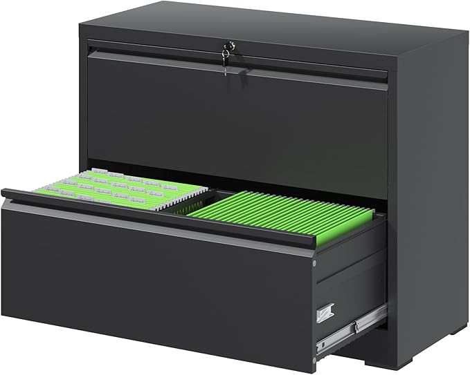 File Cabinets 2 Drawer, Metal Office Storage Filing Cabinet by FLIXELIO