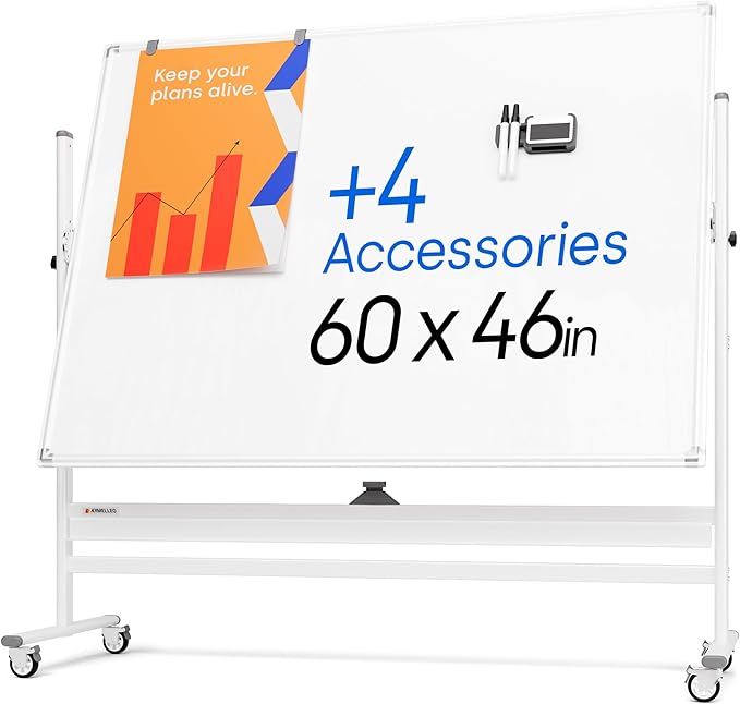 Rolling Dry Erase Board 60 x 46 by KAMELLEO