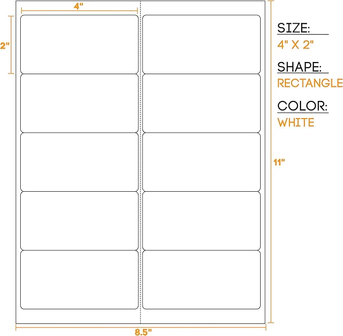 Waterproof Shipping Labels, 50 Rectangles, 4x2 Inches, Oil Proof, Highly - Image 4