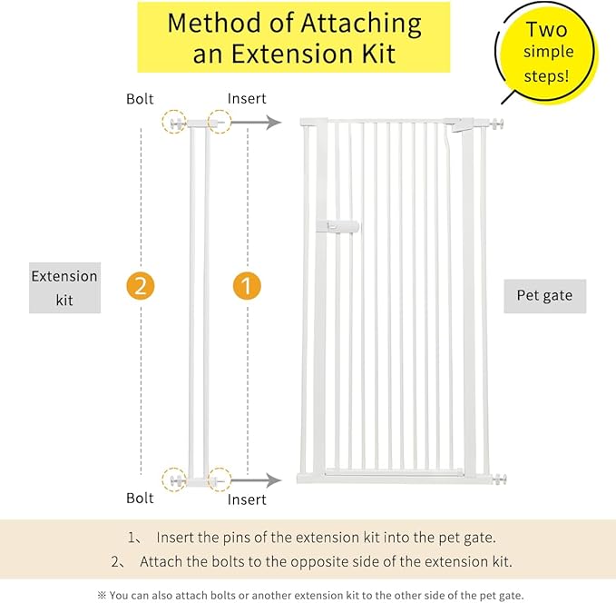 Lumizone Extra Tall Cat Gate Extension Kit 55.12" High Pressure Mounted 2025 - Image 2