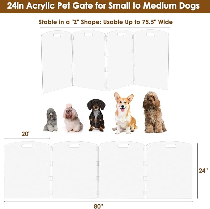 Modern Frame Clear Acrylic Freestanding Pet Gate - Image 3