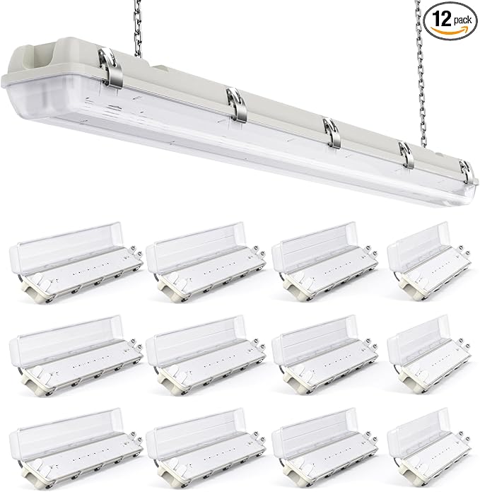 Sunco LED Ready Fixture for Garage Ceiling, 4ft Shop Lights Holds 2 LED Tube by SuncoLighting