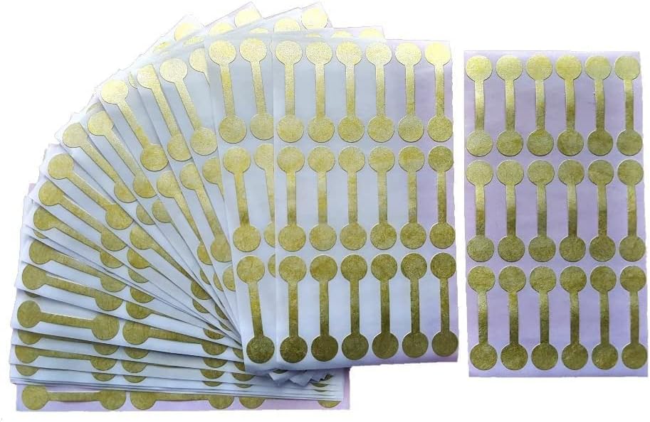 500 Piece Value Pack Jewelry Repair, Price and Identification Tags/Tyvek Self Adhesive Rectangle/Dumbbell/Barbell Jewelry Price Tags (Long - 1 7/8" x 1/2" (47 x 12mm), Gold) - Image 5