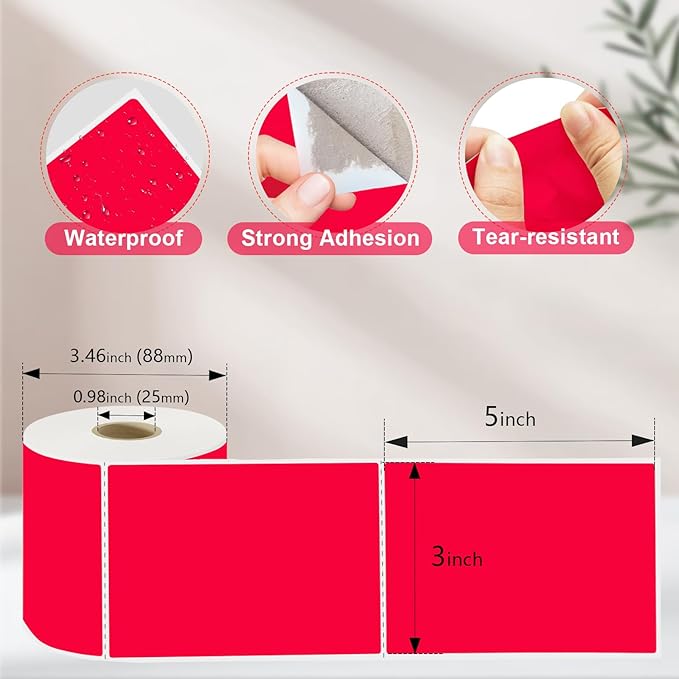 3 X 5 Inch Printable Waterproof Rectangle Color Coding Labels, 300 Per Roll - Image 3