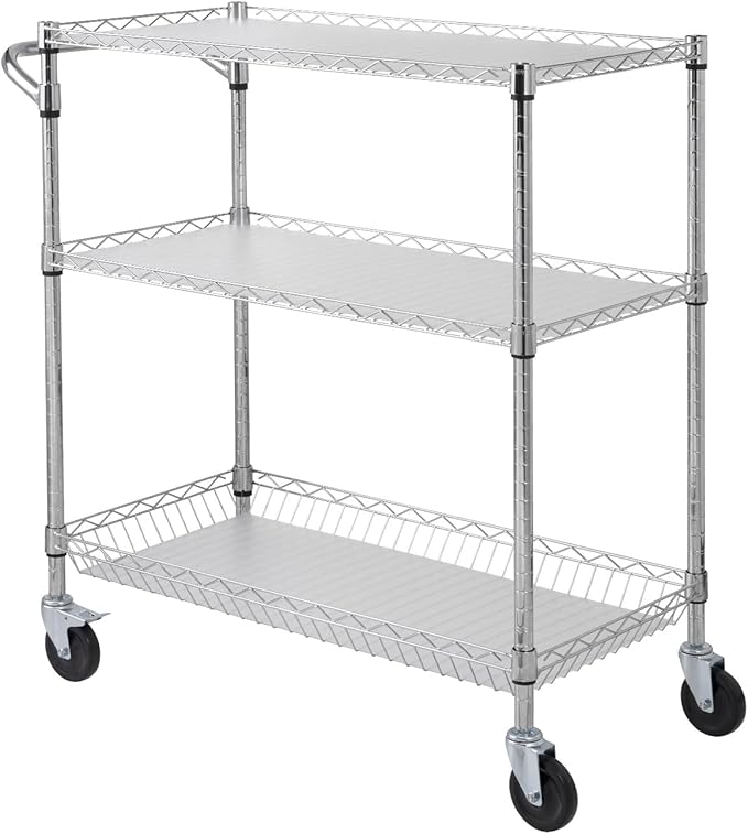 VEVOR Kitchen Utility Cart, 3 Tiers, Wire Rolling Table - Image 9