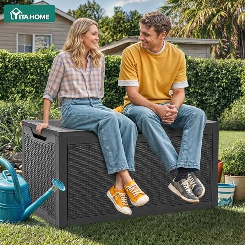 YITAHOME 100 Gallon Outdoor Deck Box, Waterproof Storage Box, Lockable - Image 2