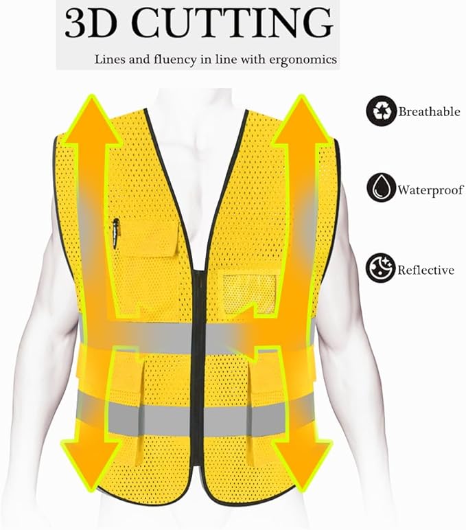 HYCOPROT High Visibility Mesh Safety Reflective Vest - Image 4