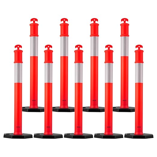 VEVOR 9 Pack Traffic Delineator Posts, 48 inches Traffic Safety Cones - Image 9