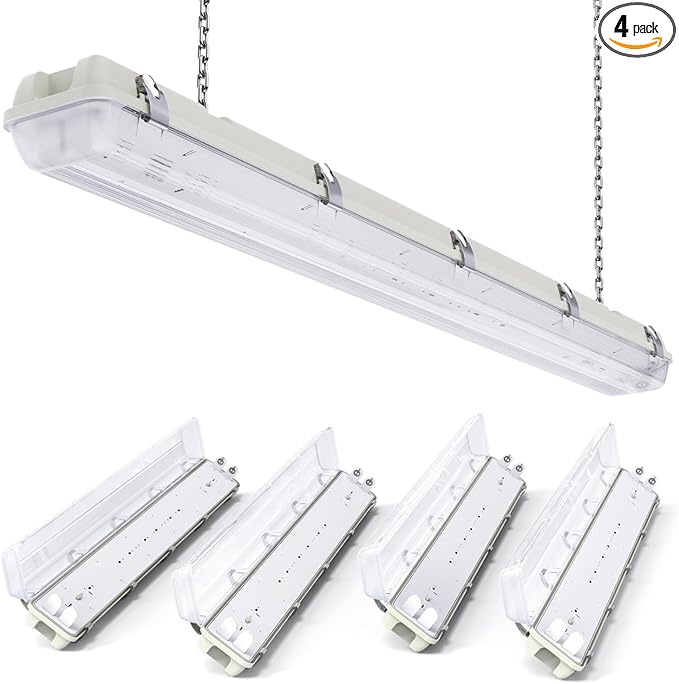 Sunco LED Ready Fixture for Garage Ceiling, 4ft Shop Lights Holds 2 LED Tube by SuncoLighting