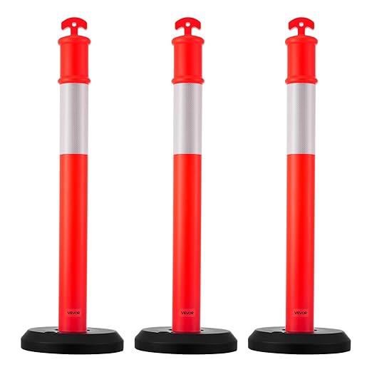 VEVOR 3 Pack Traffic Delineator Posts, 48 inches Traffic Safety Cones - Image 9