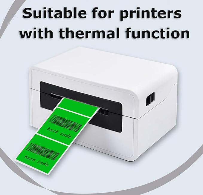 2" x 2" Thermal Labels Stickers Green, Square Thermal Shipping Stickers - Image 3