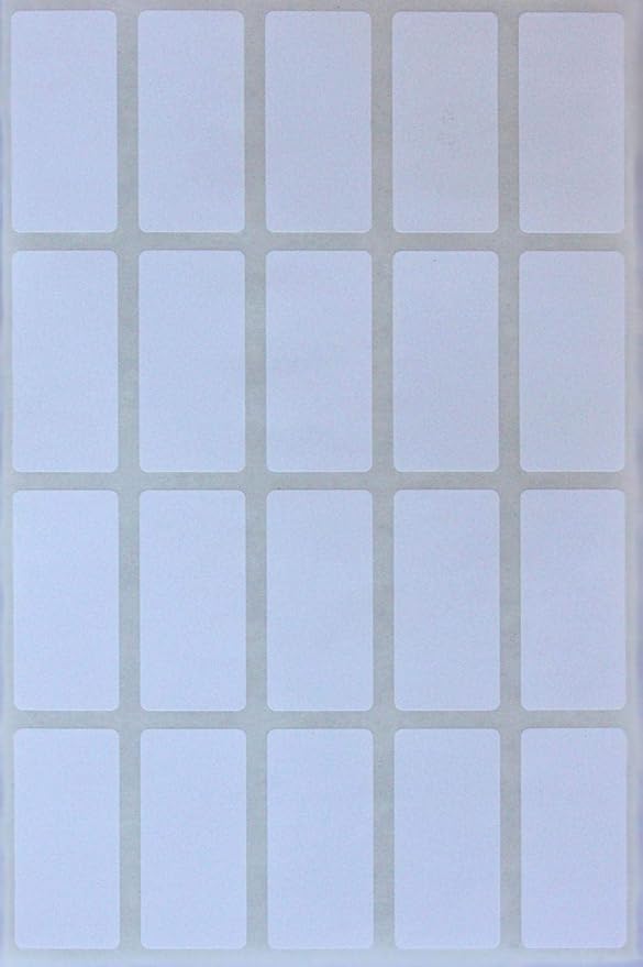 Royal Green White Rectangular Color Sticker 1.57 inch x 0.75 inch by RoyalGreen