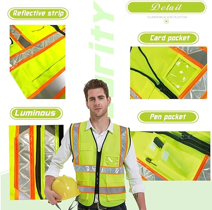 YOWESHOP High Reflective Visibility Safety Vest Custom Your Logo Safety Workwear - Image 5