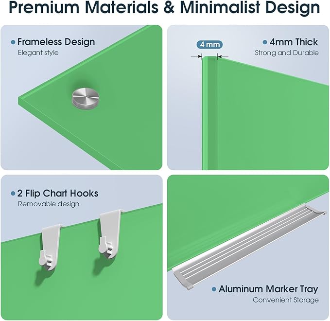MaxGear Glass White Board 36x24, Large Frameless Whiteboard - Image 2