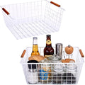 LeleCAT Large white wire baskets by HomeSpaceStorageBasket