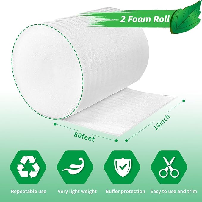 Moving Supplies, Foam Wrap Roll 16" Wide x 160' Length, - Image 3
