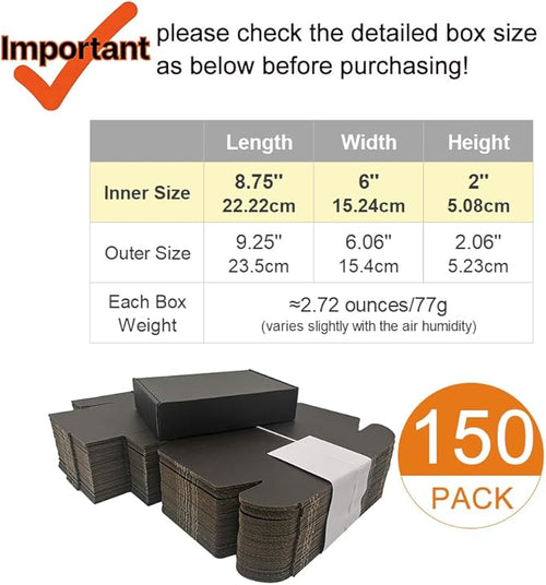150 Pack 9x6x2'' Small Shipping Boxes, Corrugated Cardboard Mailers - Image 2