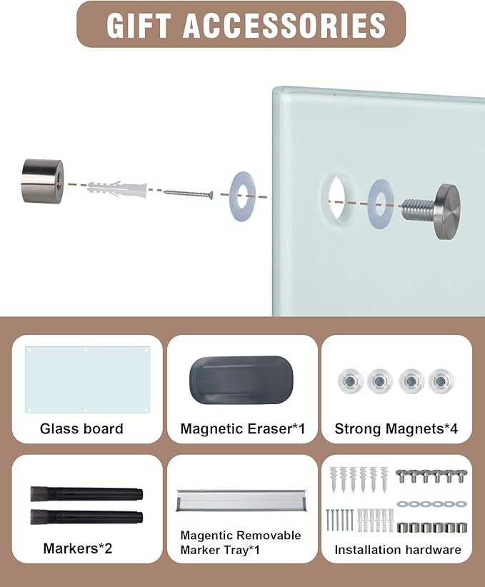Mifuro Magnetic Glass Whiteboard，72"x48" Wall Mounted Frameless Dry Erase Board - Image 6