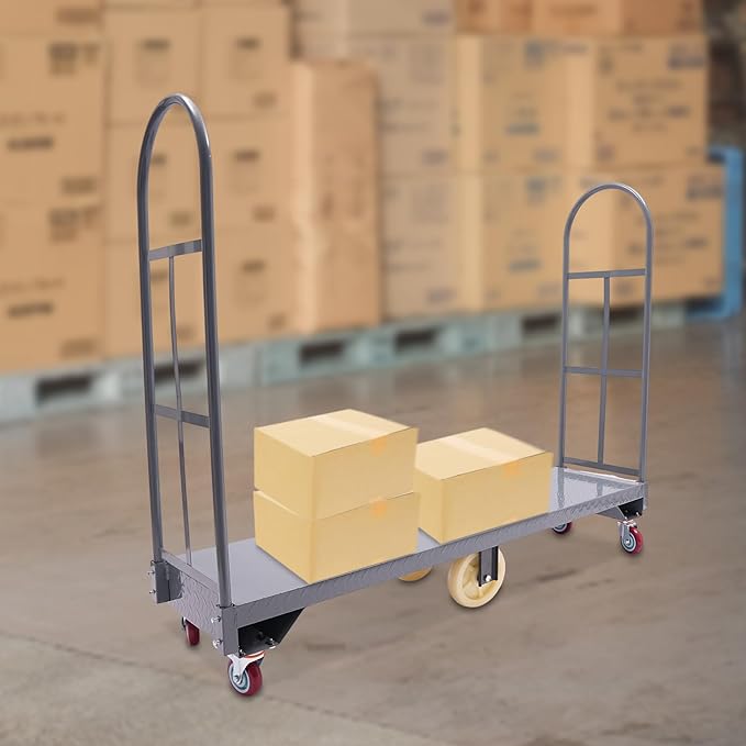 Gray Heavy Duty U-Boat Platform Truck Cart - Image 6