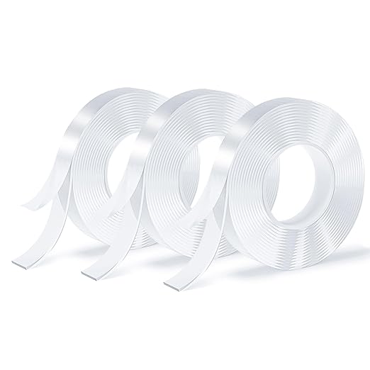 3 Rolls Double Sided Tape Heavy Duty, Nano Tape, Transparent Adhesive Tape by SUTOUG
