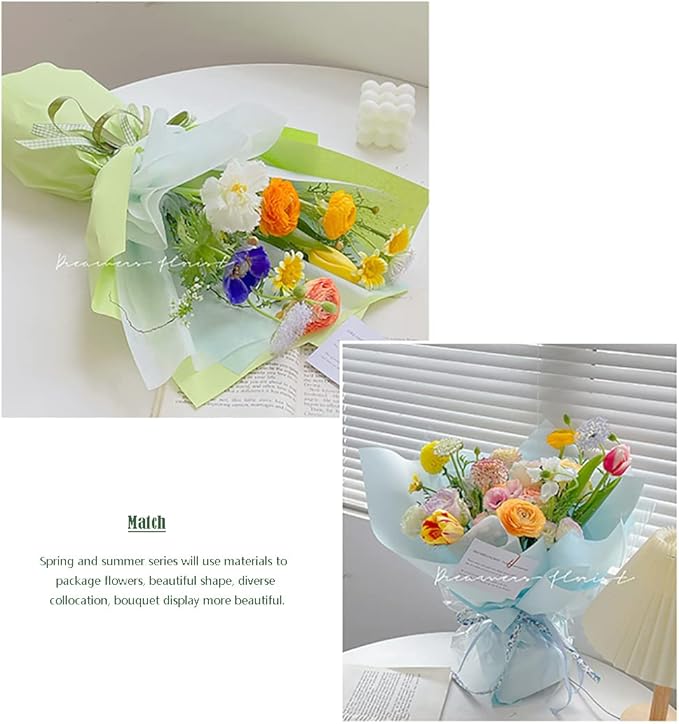 kraft Paper to Wrap Flowers, Light Yellow Korean Wrapping Paper Bouquet Wrap - Image 7