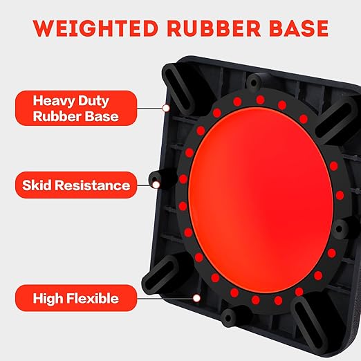 Traffic Cones 28 inch PVC Orange 8 Pack Heavy Duty Black Base Construction - Image 3