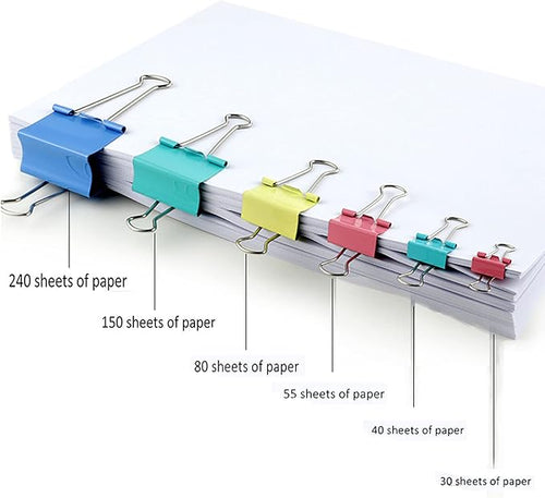 150 Pcs Colored Binder Clips Assorted Sizes - Image 2