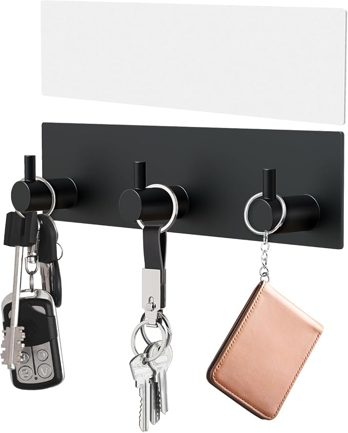 VIS'V Key Holder Wall Mount, Small Metal Self Adhesive Key Hanger by VISV