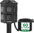 Outdoor Power Strip Waterproof, 60 FT Extension Cord, 6 Grounded Outlets by Unknown
