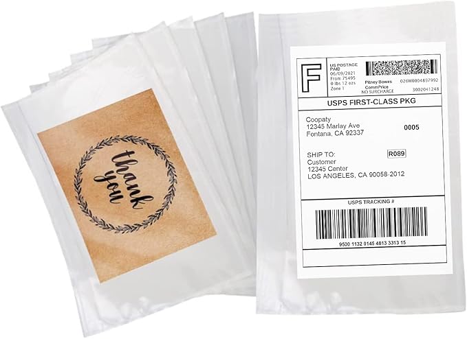 Shipping Labels Sleeves, Packing Slip Envelope Pouches 7.5" x 5.5" Packing List by COOPATY
