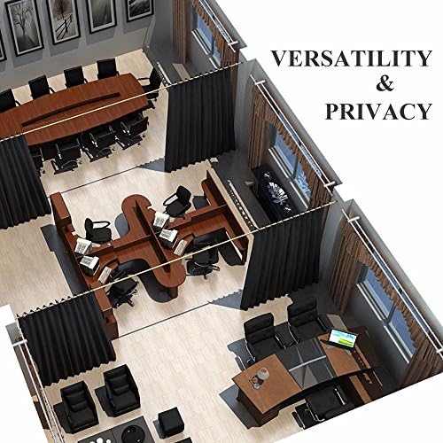 NICETOWN Closet Door Curtain, Room Separator Heavy Curtains Screens Partitions, Utter Blackout Extra Large Grommet Top Folding Room Dividers Panel (1 Piece, 9ft Tall x 15ft Wide, Black) - Image 5