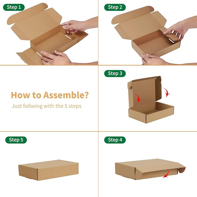 Trwcrt Shipping Boxes 9x6x2 Set of 20, Corrugated Cardboard Box - Image 4