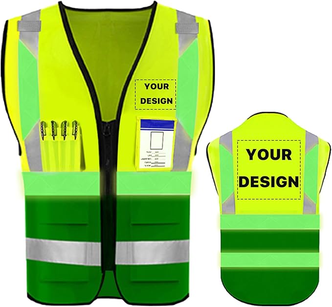YOWESHOP High Reflective Visibility Safety Vest Custom Your Logo Safety Workwear by YOWESHOP