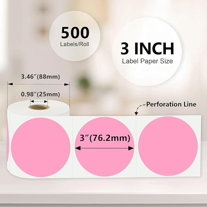 3 X 3 Inch Color Coding Dot Labels Circle Thermal Printable Waterproof 500 Pcs - Image 3