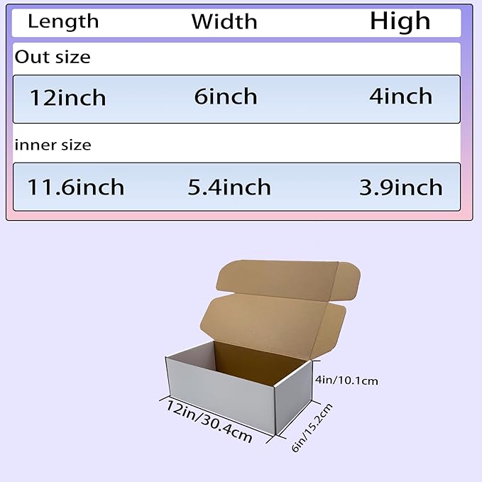 12x6x4 inches Shipping Boxes Set of 20, Holidays Gift and Small Business Giving - Image 5