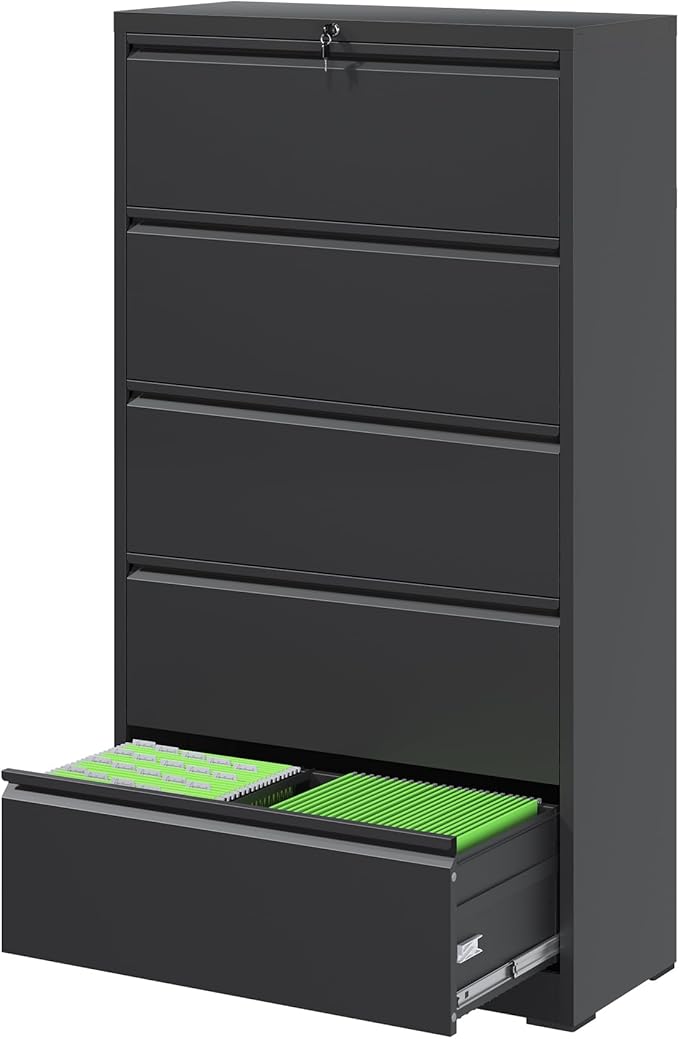 File Cabinets 5 Drawer, Metal Office Storage Filing Cabinet by FLIXELIO