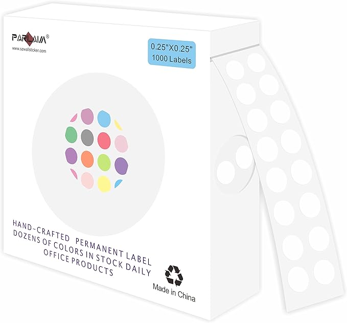 PARLAIM 0.25 Inch Color-Code Dot Stickers, 1000 Stickers Roll Coding Label by PARLAIM