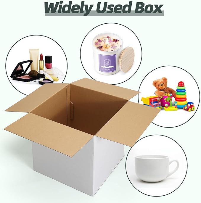 CRUGLA 12x12x12 White Shipping Boxes Set of 10 - Image 4
