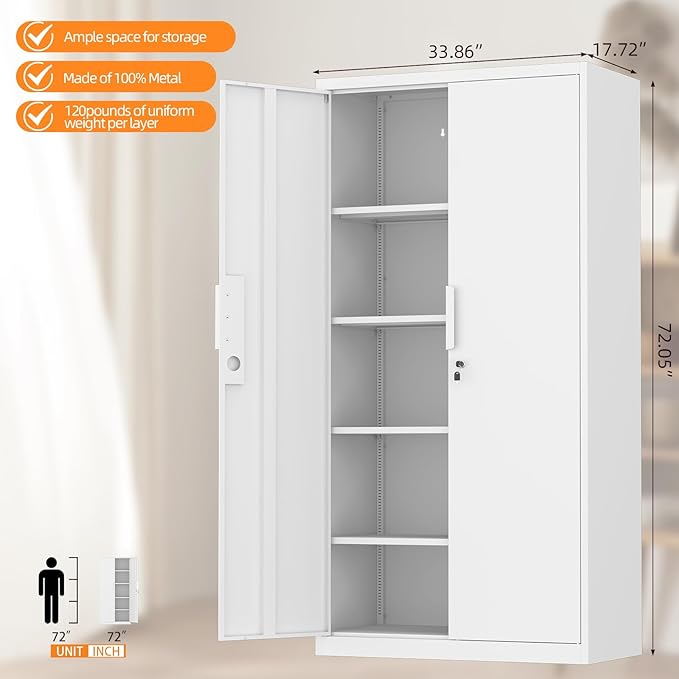 Metal Garage Storage Cabinet, Tall Metal Cabinets - Image 3