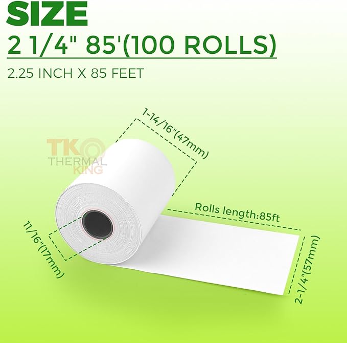 2 1/4" x 85' Thermal Paper, POS Receipt Paper - Image 2