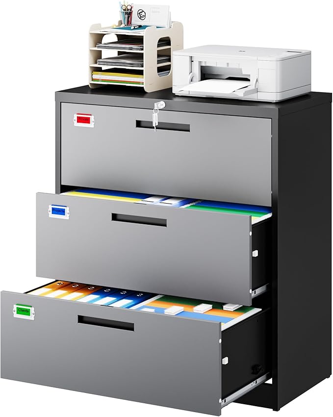 3 Drawer File Cabinet, Lateral Filing Cabinets by PEUKC