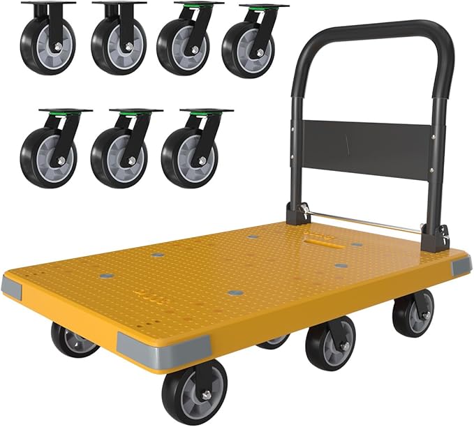 WUD Push Cart, Folding Mobile Platform Trolley, Thickened and Reinforced by WUD