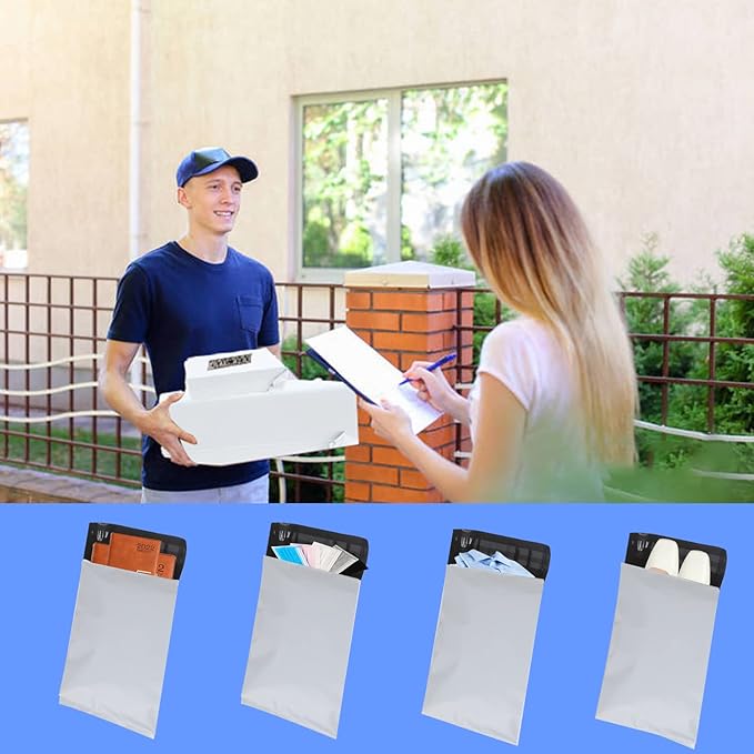 newlng Poly Mailers Shipping Bags Mailing bags 50pcs 4 Assorted Sizes White - Image 5