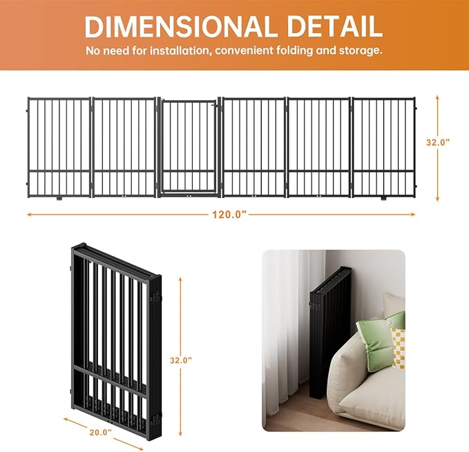 Full Metal Freestanding Dog Gate - Image 6