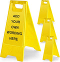 4 Pack 24 Inch Blank Floor Sign Yellow A-frame Foldable Caution Sign Write-On by Seeshack
