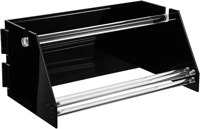 Foldable Acrylic Label Roll Dispenser, Adjustable Black Label Organizer - Image 2